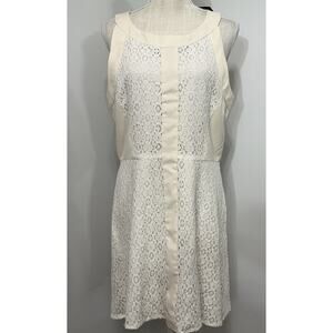 New W118 By WALTER BAKER Jennie Dress Ivory Sleeveless Laced MSRP $228 Large L